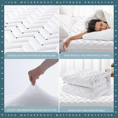 Twin Size Waterproof Mattress Protector Quilted, Breathable Ultra-Soft Filling - Image 4