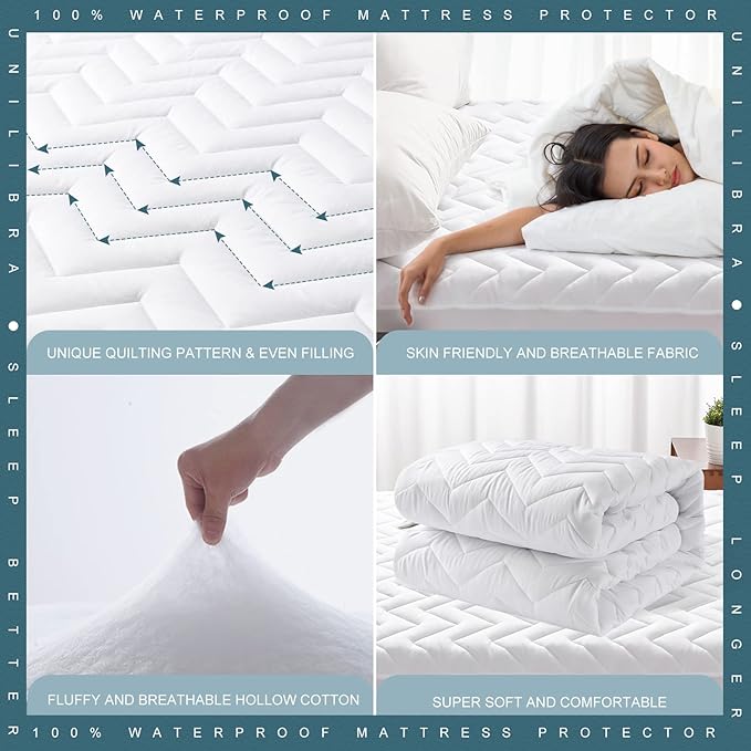 Cal King Size Waterproof Mattress Protector Quilted, Breathable Ultra-Soft - Image 4