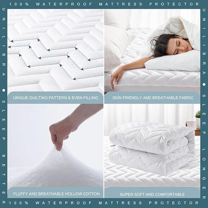 Cal King Size Waterproof Mattress Protector Quilted, Breathable Ultra-Soft - Image 4