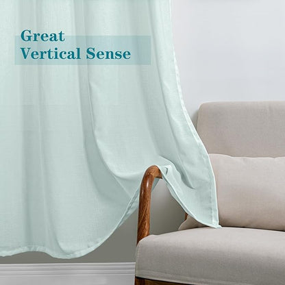 BGment Linen Look Semi Sheer Curtains - Image 5