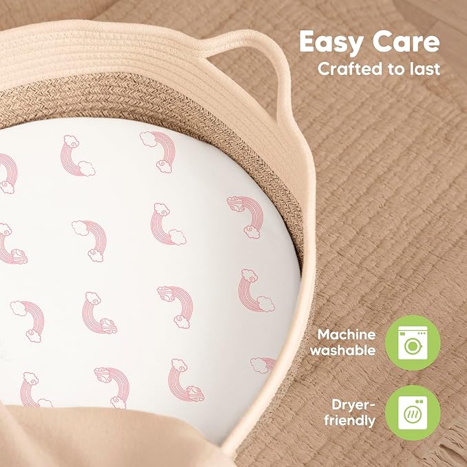 2-Pack Baby Bassinet Sheets Girl, Boy - Image 7