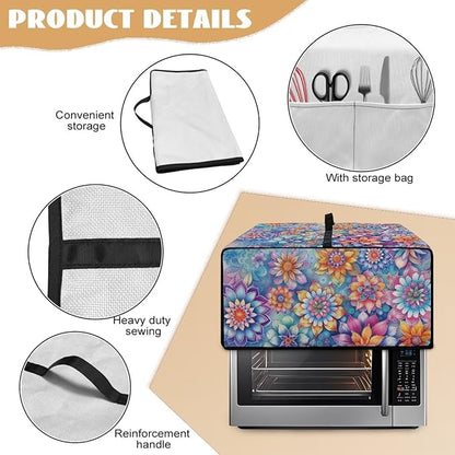 Boho Mandala Floral Print Microwave Oven Dust Cover - Image 6
