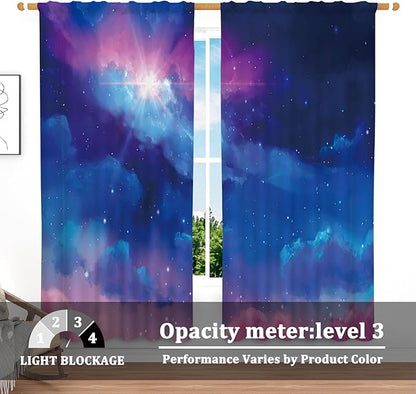 Renaiss 42 x 96 Inch Universe Galaxy Kids Boys Bedroom Curtains Outer Space - Image 3