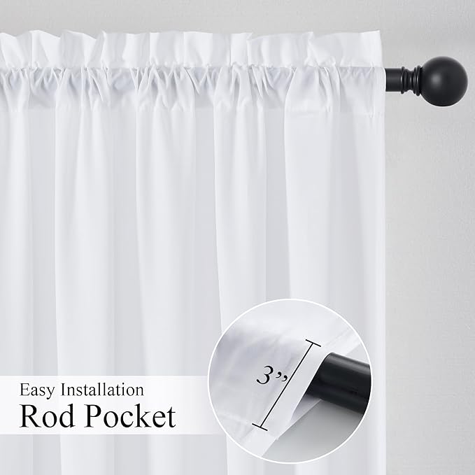 NICETOWN 4 Panels Privacy Sheer Curtains Extra Long 102 Inches, Light Filtering - Image 3