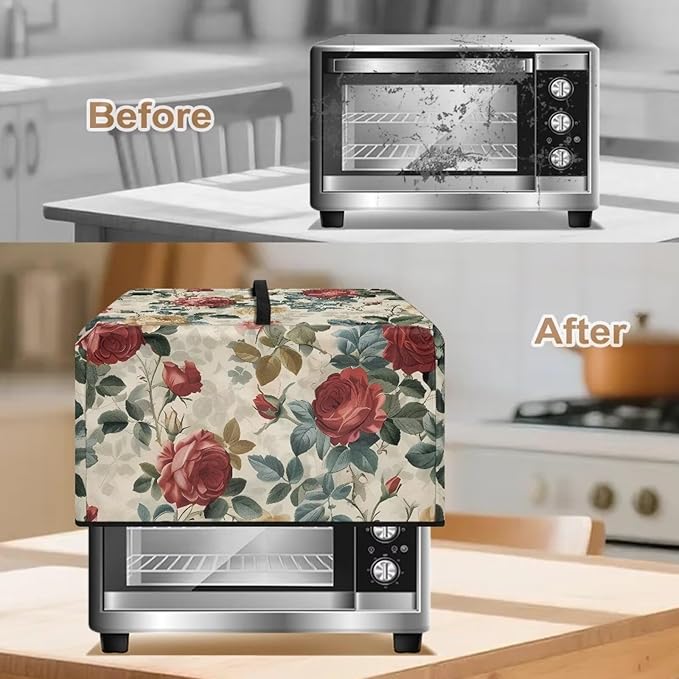 Microwave Oven Dust Cover, Rose Design Washable Protective Dust Cover - Image 4