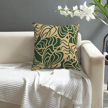 Tropical Green Plant Throw Pillow Covers 18x18 Inch Set of 2 Summer Sage Green - Image 2
