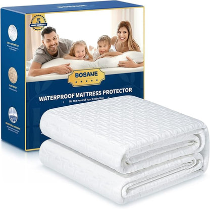 Premium 100% Waterproof Twin Mattress Protector Breathable Cooling 3D Air by BOSANE