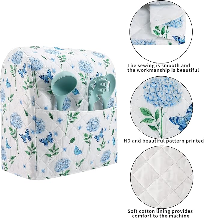 Stand Mixer Cover, Hydrangea Kitchen Mixer Cover Compatible - Image 3