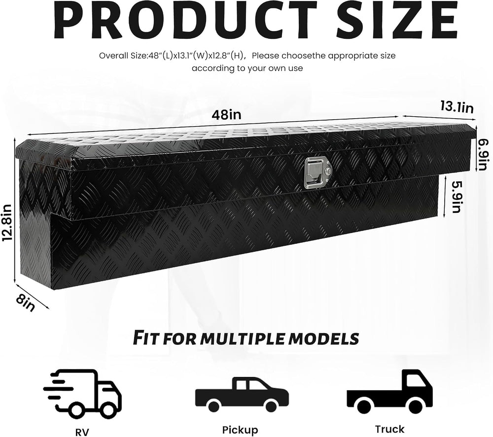 48 Inch Side Mount Truck Tool Box, 48"X13"X12.8" Aluminum Pick...