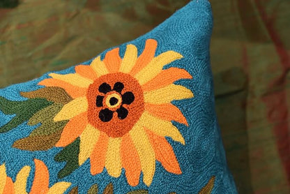 Turquoise Van Gogh Sunflower Pillow Cover Teal Floral Sofa Pillowcase Flower - Image 8