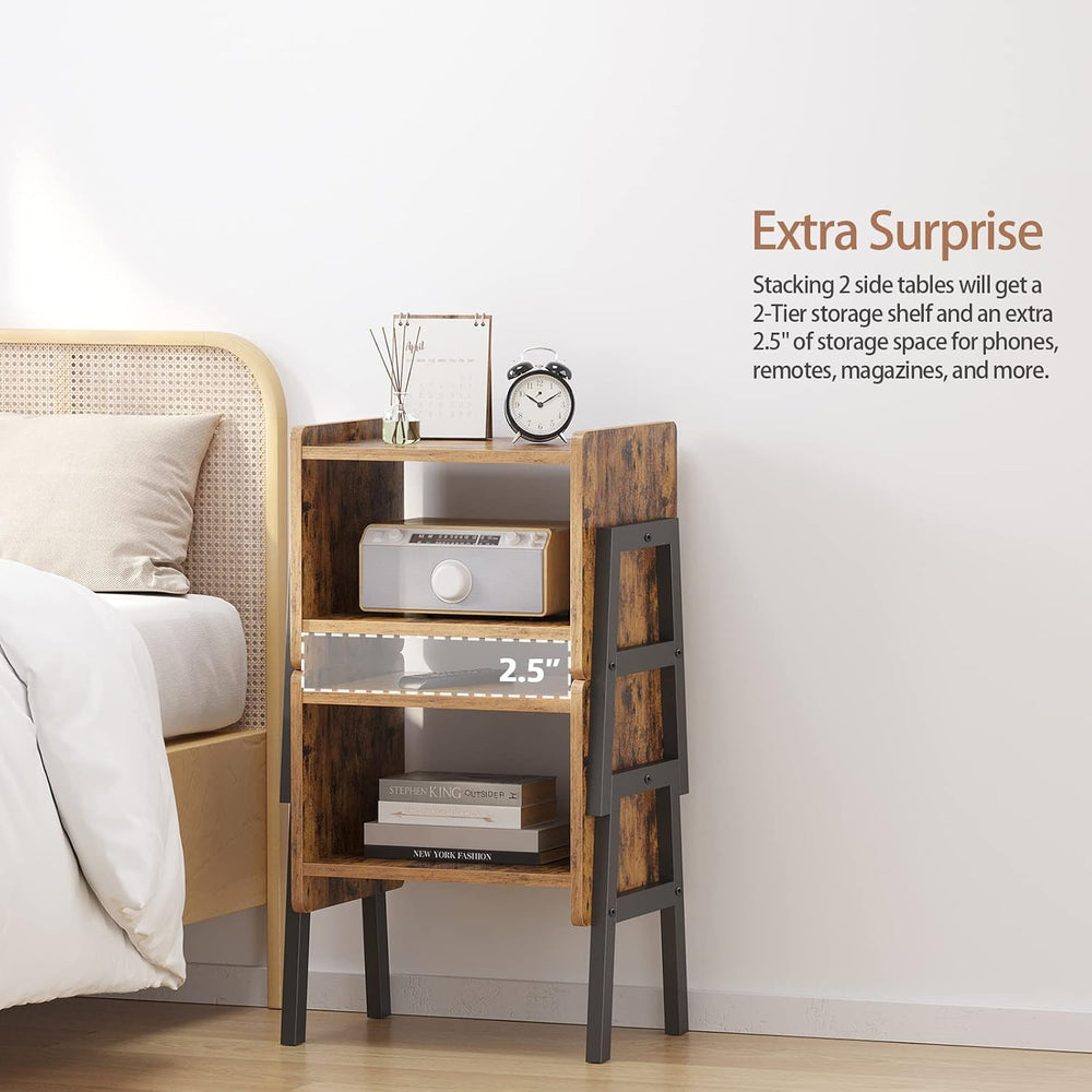 TUTOTAK Nightstnd, Set of 2, Stackable End Tables, Side Table, Bedside Tables...