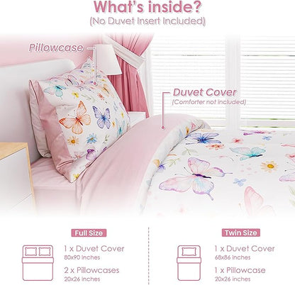SANDJEST Butterfly Duvet Cover Sets Full Size - Image 2