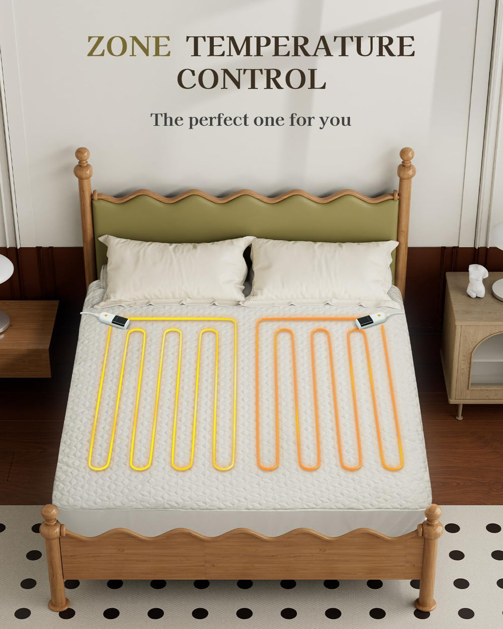 GOTCOZY Heated Mattress Pad Queen Size-Heated Pad for Bed Warmer(White)