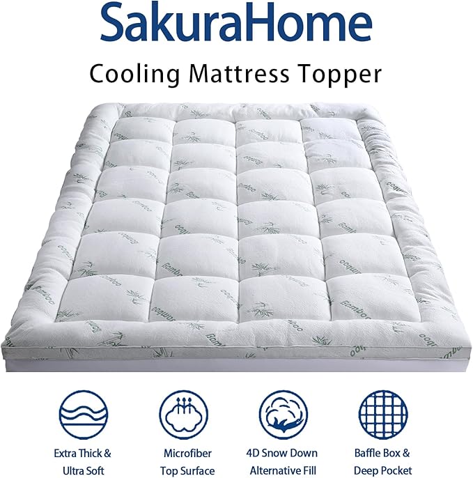 Mattress Topper Queen Size, Cooling Extra Thick Breathable Viscose Made from - Image 2