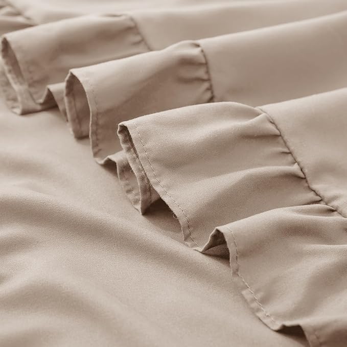 KKJIAF Ruffle Pillow Cases 26x26 Inches, Khaki Square Ruffled Pillow Covers Set - Image 7