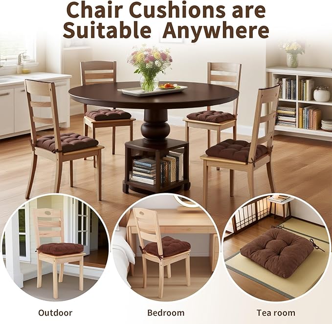 Chair Cushions for Dining Chairs, Tufted Foam Kitchen Chair, Non-Slip Seat - Image 5