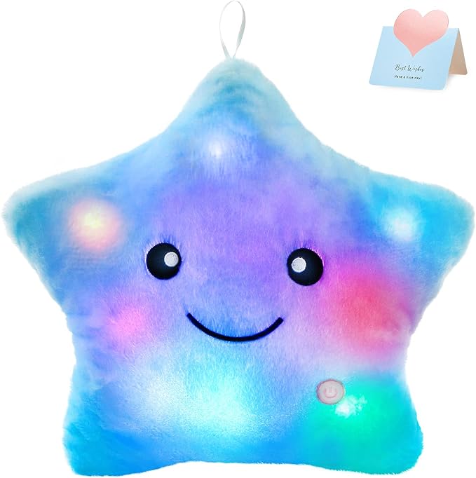 WEWILL 13'' Creative Twinkle Star Glowing LED Night Light Plush Pillows Stuffed by WEWILL