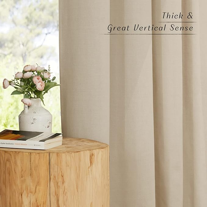 NICETOWN Angora Linen Kitchen Curtains 36 inch Length, Decorative Thick Flax - Image 6