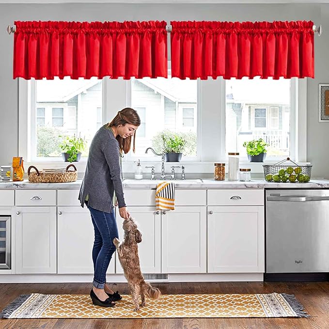 Red Valances for Window Kitchen Valances Darkening Valance for Living Room by HighQualityCurtains