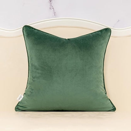 Alerfa 20 x 20 Inch Green Teal Square Maple Leaf Pillow Embroidery Cut Velvet - Image 2
