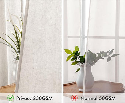 MIULEE Non-See-Through Privacy Linen Curtains 2 Panels, Light Filtering Window - Image 4
