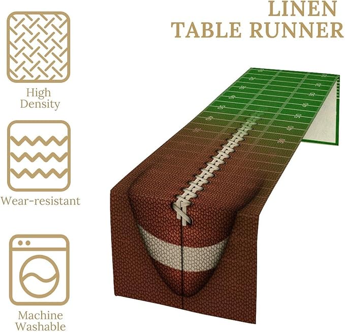 Football Table Runner Green Touchdown Sport Game Days Seasonal Dinner Runner - Image 4