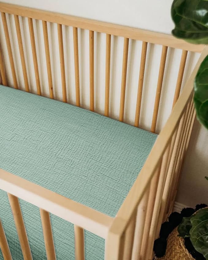 Muslin Bedside Bassinet Sheets 2 Pack, 33x20 Fitted Ultra Soft & Breathable - Image 7