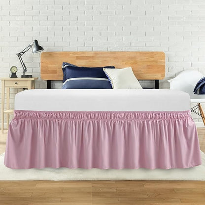 Full Bed Skirt, Elastic Wrap Around Bed Skirt Full Size, Bed Skirts by ANARACHON