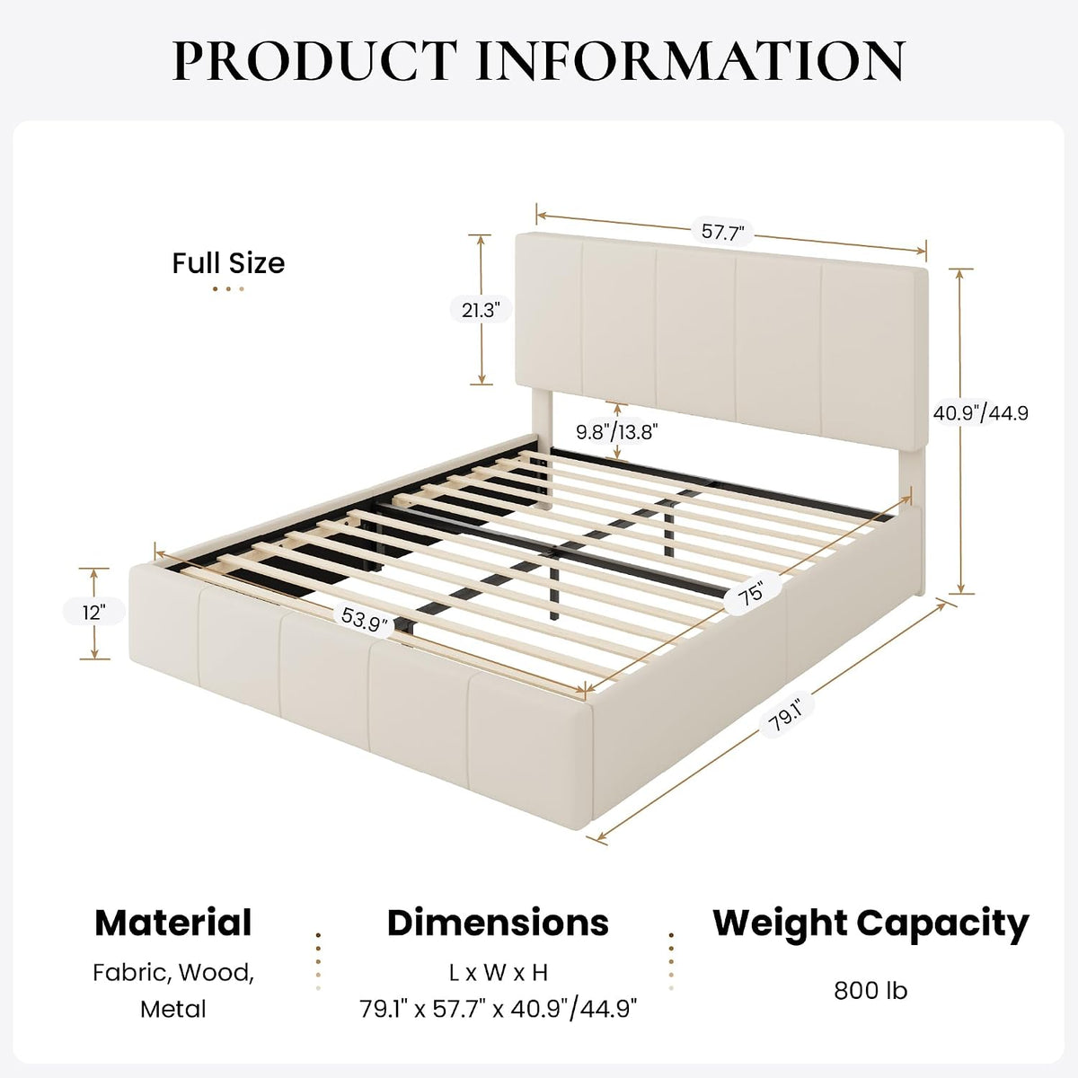 sha cerlin full size bed frame, velvet upholstered shown in use