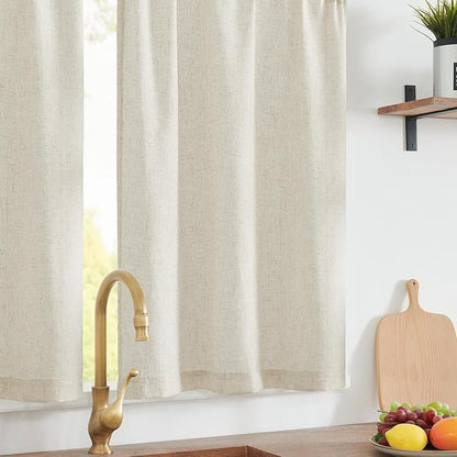 jinchan Linen Textured Tier Curtains 36 Inch - Image 7