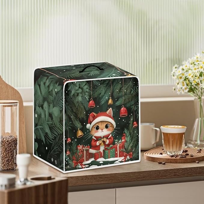 Coffee Maker Cover Christmas Cat Coffee Up Covers Dustproof Protector - Image 3