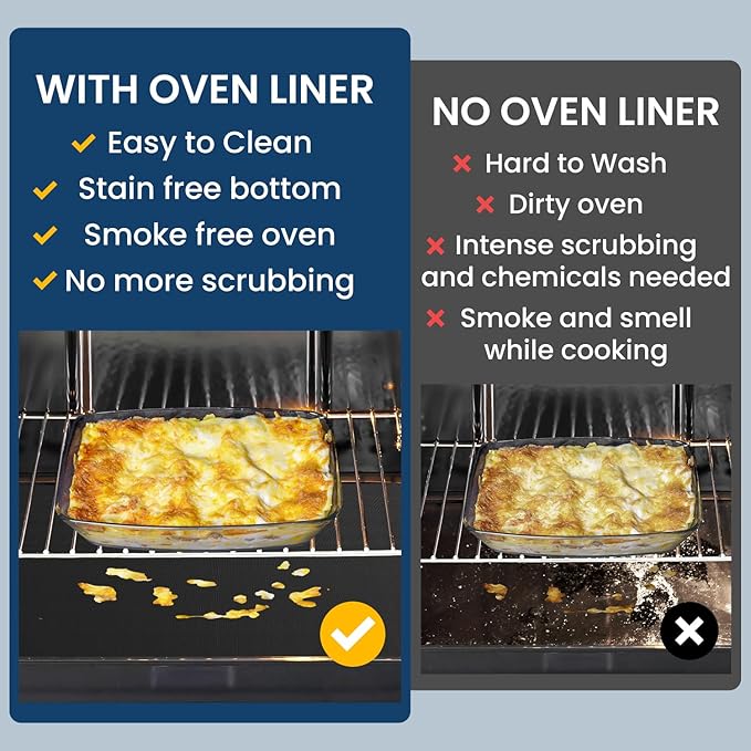 4Pack Oven Liners for Bottom of Electric Gas Oven, Thick Heavy Duty Nonstick - Image 6