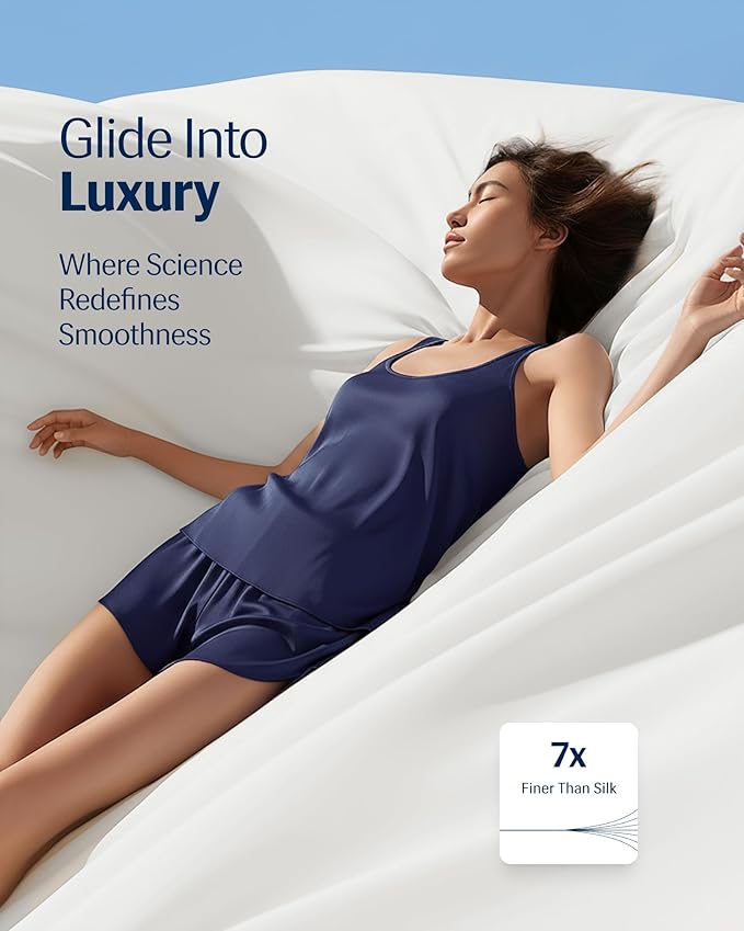REST® Evercool®+ Cooling Sheet Set, Queen Size, Arctic White, Breathable Bed - Image 3