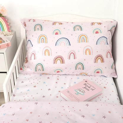 Toddler Bedding Set for Girls, 4 Piece Toddler Girl Bedding Set, Super Soft & - Image 3