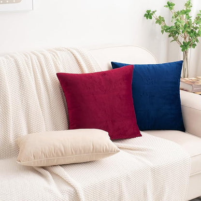 HWY 50 Navy Blue Velvet Throw Pillow Covers 16x16 Inch - Image 5