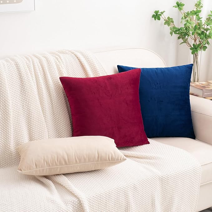 HWY 50 Navy Blue Velvet Rectangular Throw Pillow Covers 12x20 Inch - Image 5