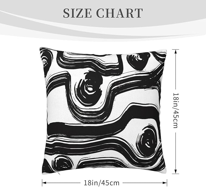 Black and White Striped Throw Pillow Covers 18x18 in Set of 2 Decorative Modern - Image 9