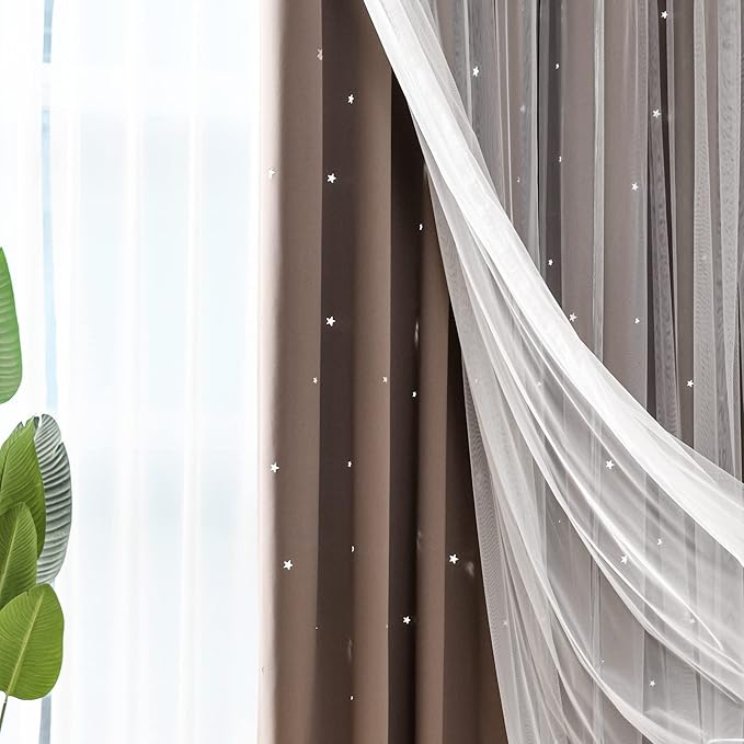 Kinryb Kids Blackout Curtains for Bedroom/Living Room/Classroom, Sheer Overlay - Image 8