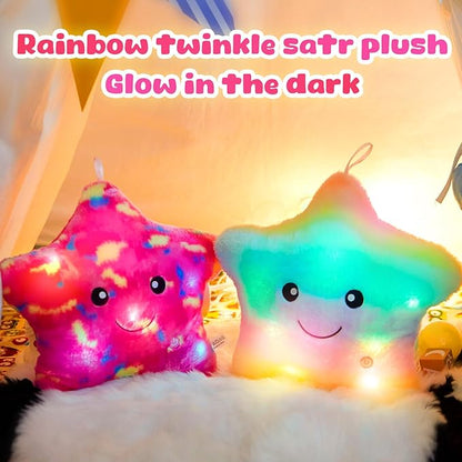 WEWILL 13'' Pink Light up Twinkle Star Glowing LED Night Light Plush Toy - Image 6