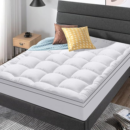 King Size Mattress Topper for Back Pain, Cooling Extra Thick Mattress Pad Cover - Image 7