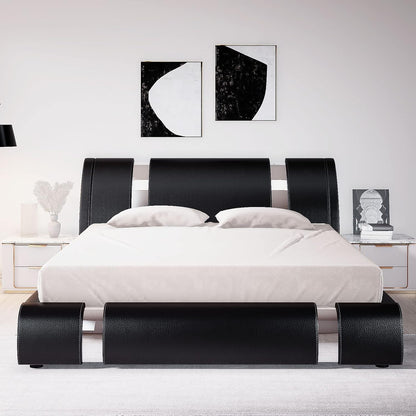 allewie king bed frame with iron piece decor, close-up detail