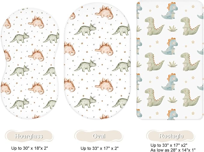 Bassinet Sheets for Baby Girls Boys 2 Pack, Fitted Baby Mattress Sheet for - Image 2