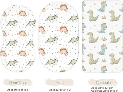 Bassinet Sheets for Baby Girls Boys 2 Pack, Fitted Baby Mattress Sheet for - Image 2