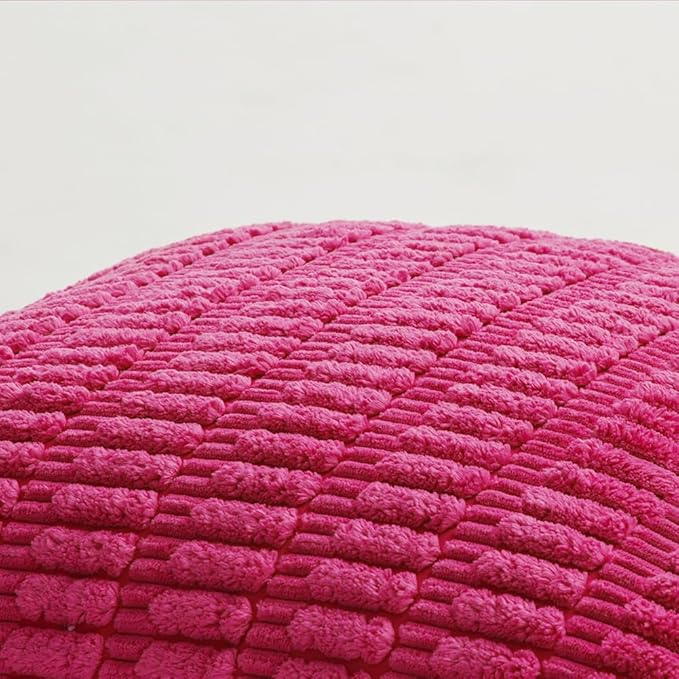 Fancy Homi 4 Packs Boho Hot Pink Decorative Throw Pillow Covers 20x20 Inch - Image 5
