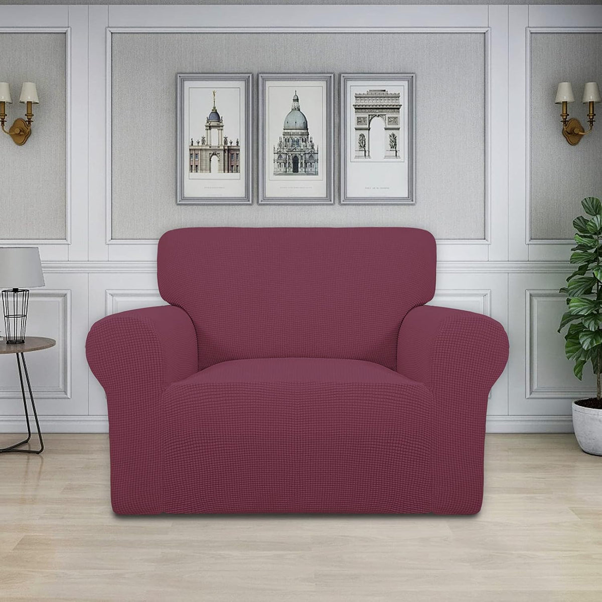 easy-going stretch oversized chair slipcover with arm washable shown in use