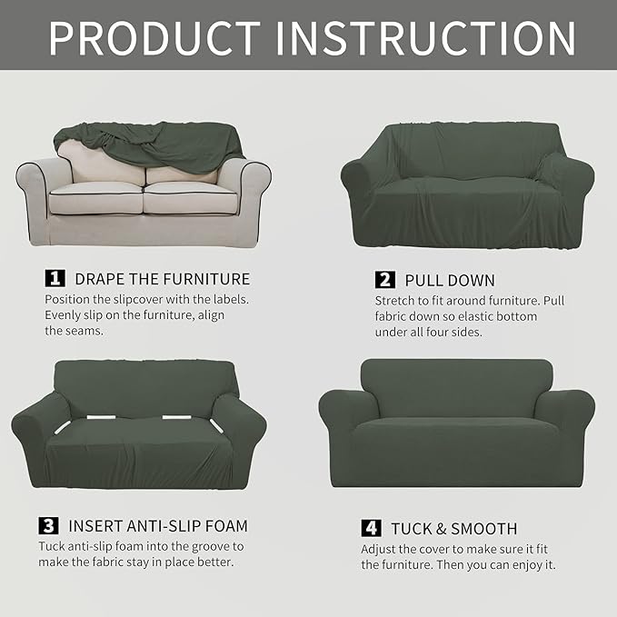 Easy-Going Stretch Oversized Loveseat Slipcover 1-Piece Sofa Cover Furniture - Image 6