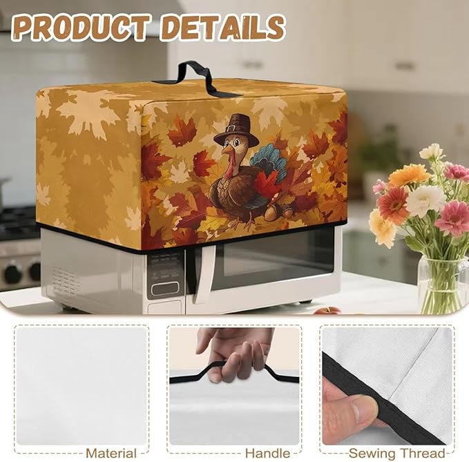 Microwave Oven Dust Cover, Thanksgiving Turkey Waterproof Polyester Dust Cover - Image 7