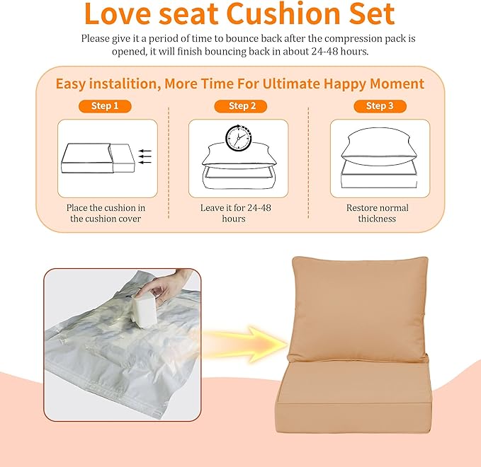 Outdoor Deep Seat Cushions 19x19'' - Image 6