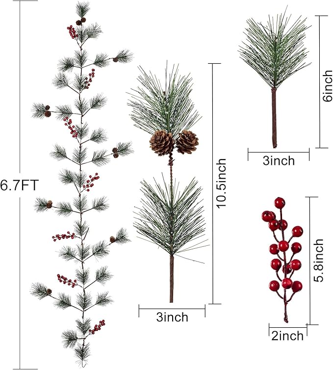 6 feet Christmas Pine Garland - Image 4