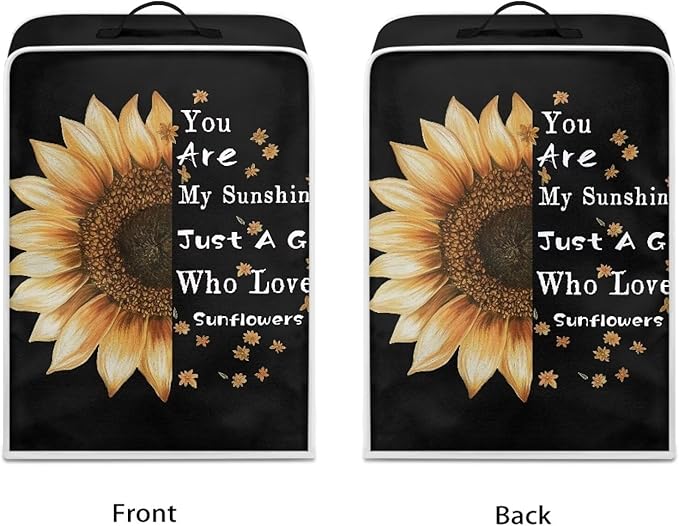 Mumeson Sunflower Black Coffee Maker Cover, Waterproof Dust Cover - Image 2